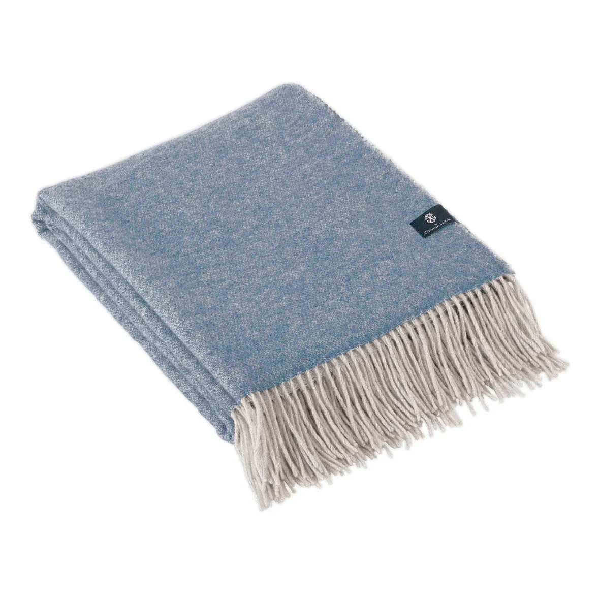 Woven plaid Light blue / Light brown - 130 x 180 cm