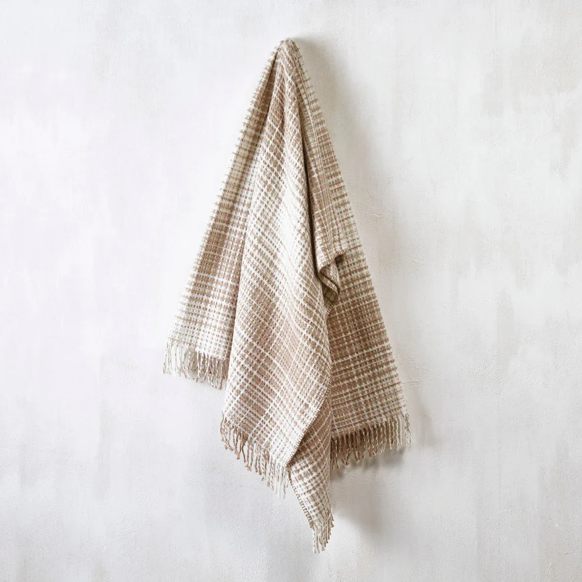 Woven plaid - Checkered waffle Taupe - Image 2