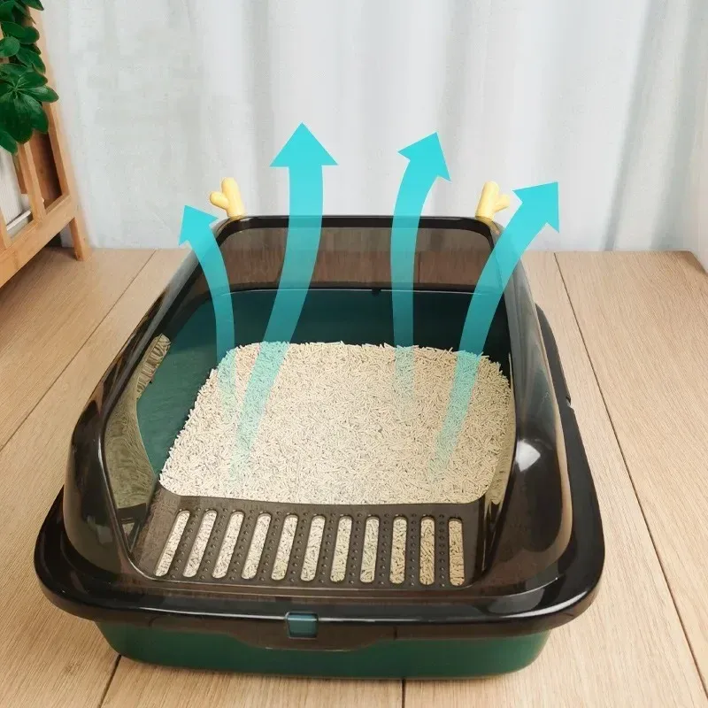Cat Litter Box Design Semi-enclosed Sandbox Cat Tray Pet Toilet Prevent Splash Tray Goods For Kittens Litter Kitty Cat Bedpans - Image 8