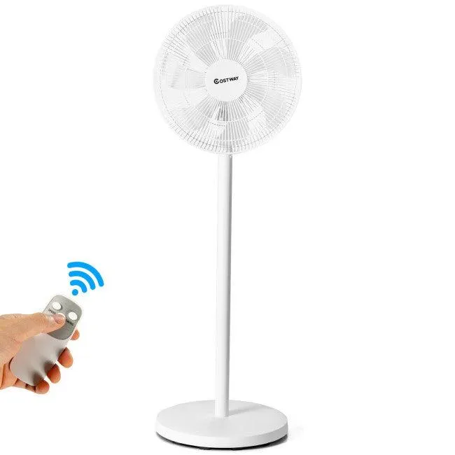 Fan 87190654: 16 Inch Oscillating Pedestal 3-Speed Adjustable Height Fan with Remote Control