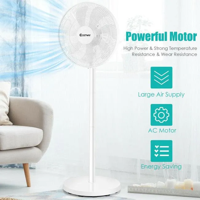 Fan 87190654: 16 Inch Oscillating Pedestal 3-Speed Adjustable Height Fan with Remote Control - Image 2