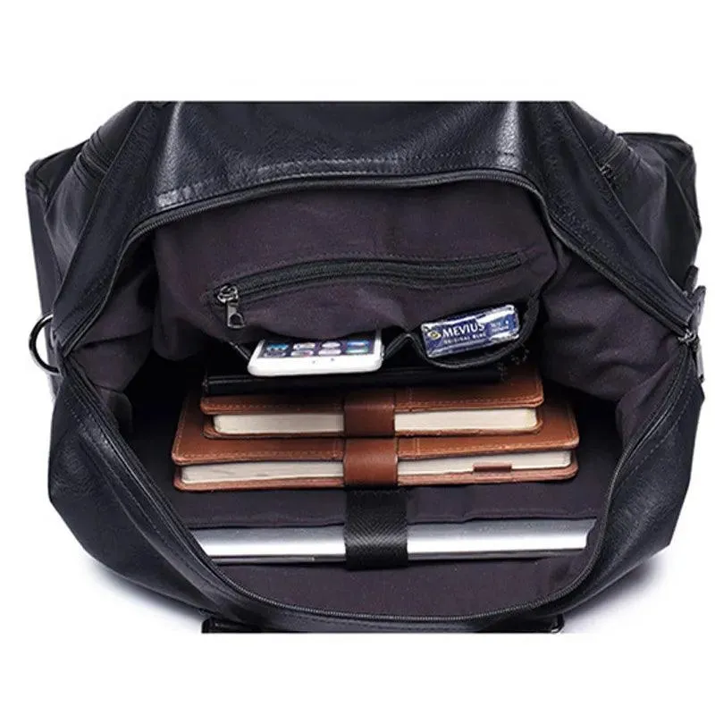 Fashion Men's Travel Bags Luggage Waterproof Suitcase Duffel Bag Big Large Capacity Bags Casual High-Capacity PU Leather Handbag - Image 5