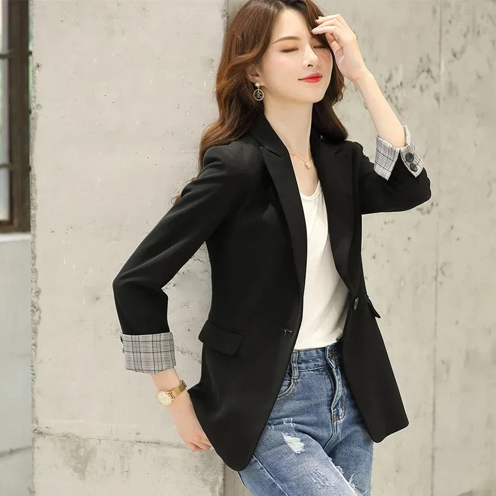HIGH QUALITY Fashion 2020 Design Blazer Jacket Women's Green Black Blue Solid Tops For Office Lady Wear Size S-4XL - Image 3