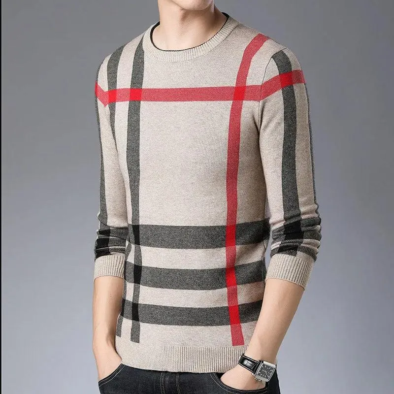 Men Brand Sweaters 2021 Sweater Business Leisure Sweater Pullover O-neck Mens Fit Slim Sweaters Knitted for Man Casual Clothes - Image 2