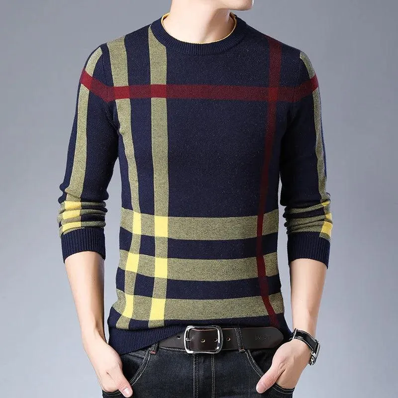 Men Brand Sweaters 2021 Sweater Business Leisure Sweater Pullover O-neck Mens Fit Slim Sweaters Knitted for Man Casual Clothes - Image 6