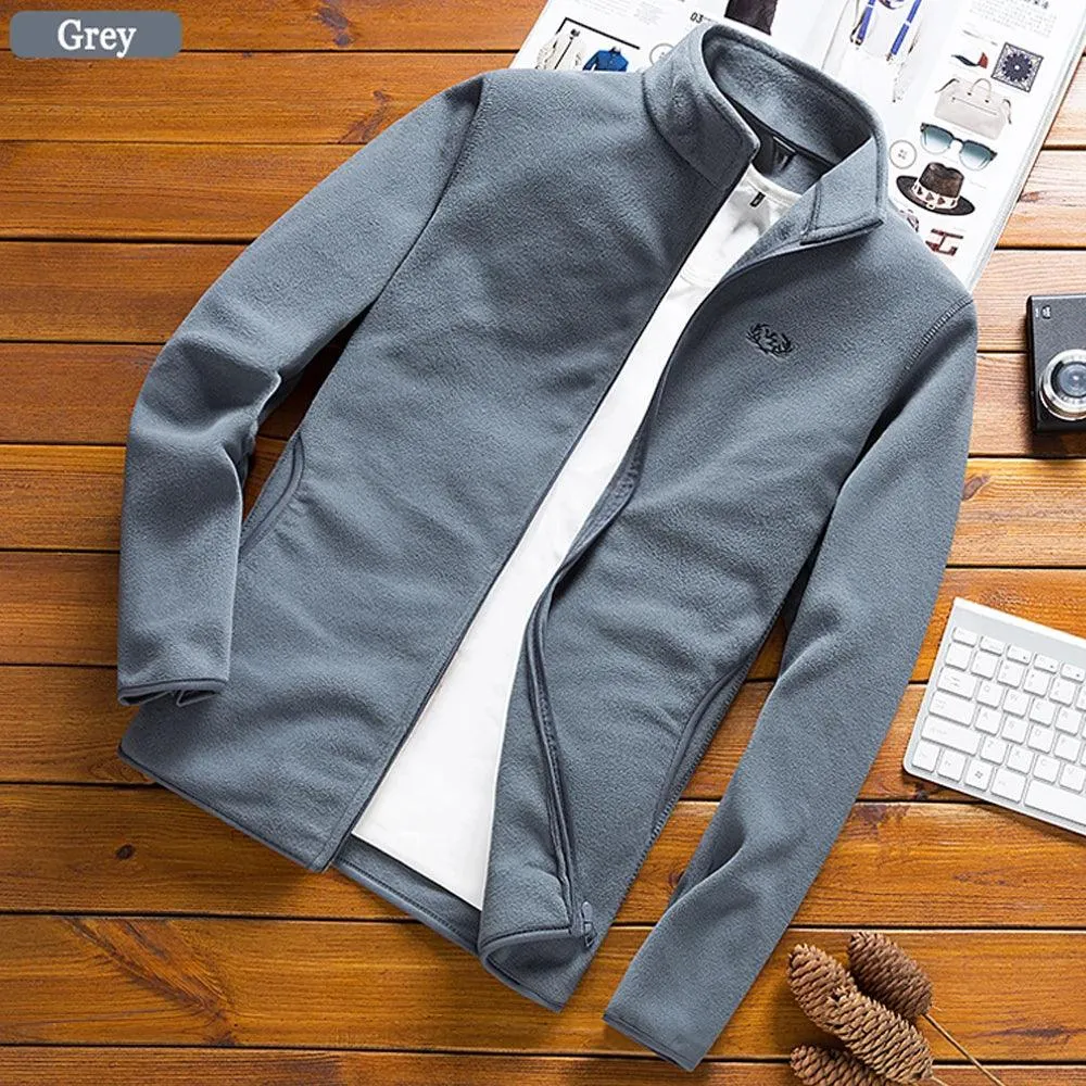 Men's Polar Fleece Jacket Casual Soft Windbreaker Tactical Thermal Tops Military Slim Fit Jackets Fashion Zipper Outwear Big 5XL - Image 2