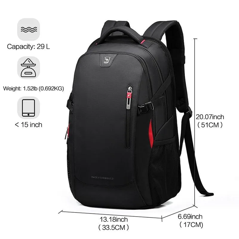 OIWAS School Bags 14 Inch Laptop Backpacks Waterproof Nylon 29L Casual Shoulder Bagpack Travel Teenage Men's Backpack Mochila - Image 5