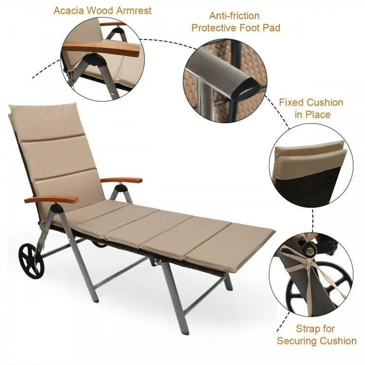 Outdoor Chaise Lounge HW63221 Chair Rattan/Lounger/Recliner Chair - Image 6