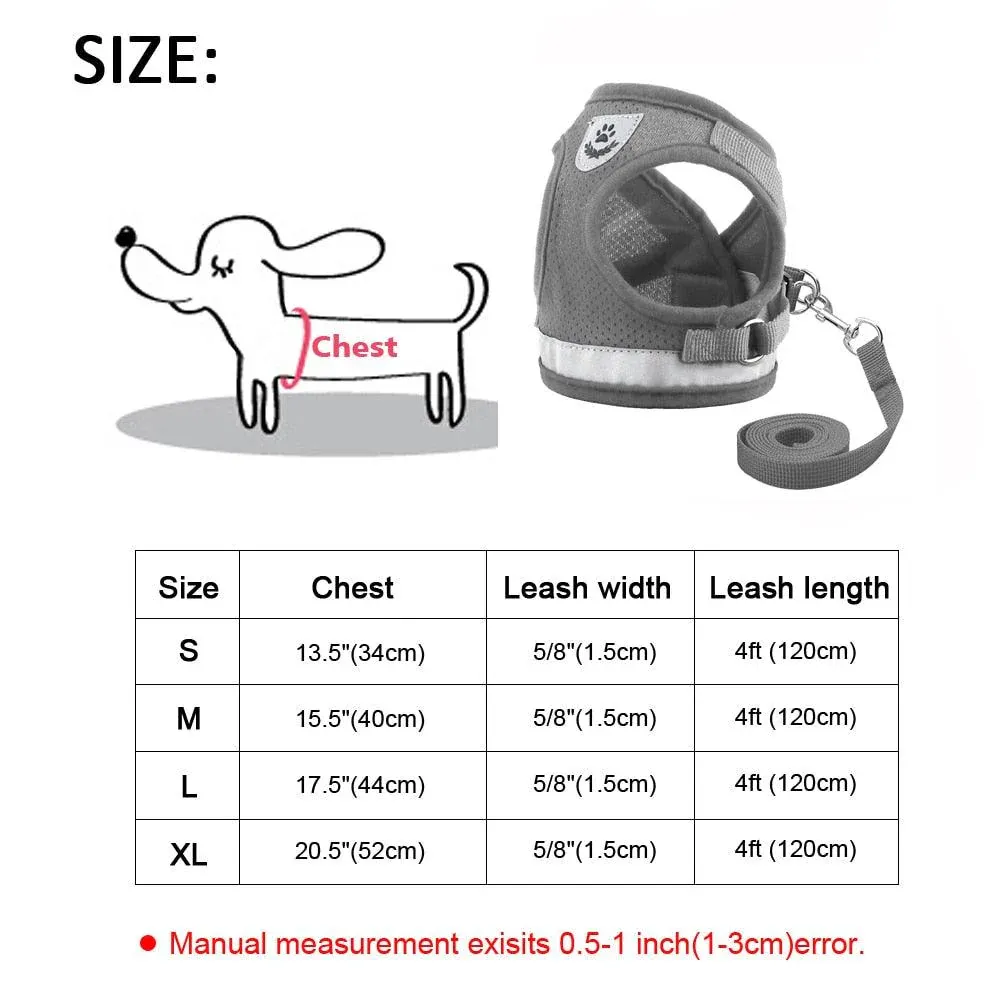 Reflective Small Dog Harness and Leash Set Soft Breathable Chihuahua Puppy Harness Vest Lead for Small Medium Dogs Bulldog - Image 9