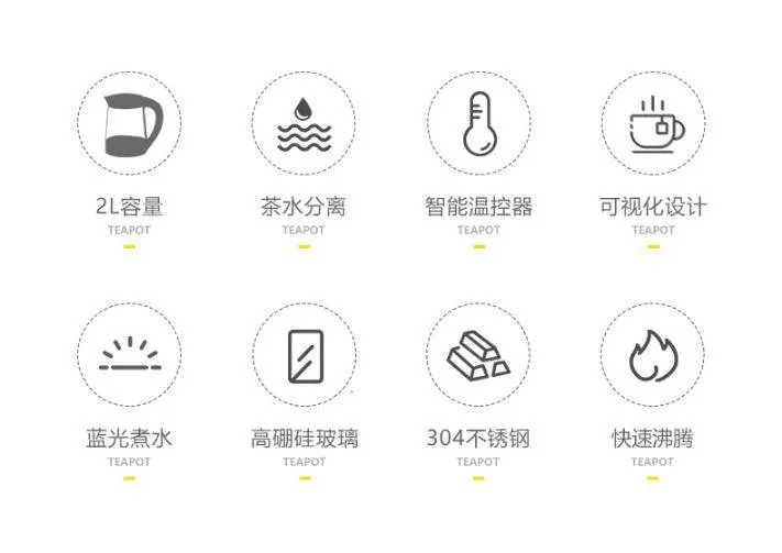 Royalstar 304 stainless glass electric kettle GL2000A,1500W - Image 5