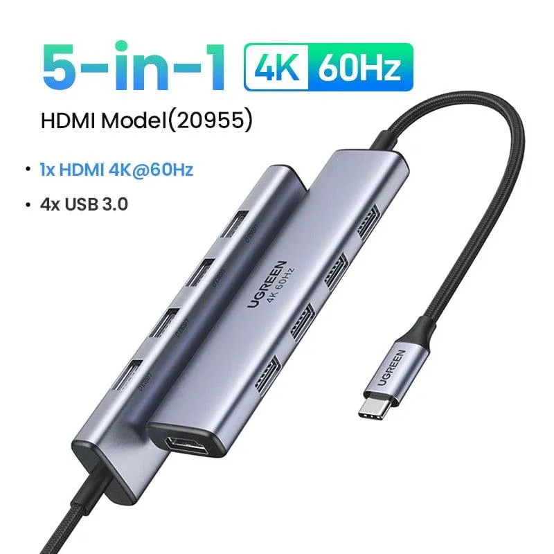 UGREEN USB C HUB 4K 60Hz Type C to HDMI 2.0 RJ45 PD 100W Adapter For Macbook Air Pro iPad Pro M2 M1 PC Accessories USB 3.0 HUB - Image 5