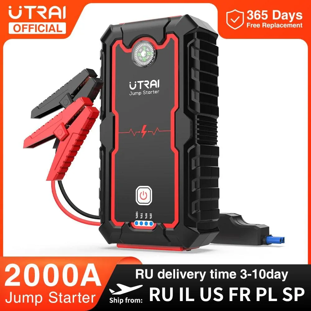UTRAI Power Bank 2000A Jump Starter Portable Charger Car Booster 12V Auto Starting Device Emergency Car Battery Starter