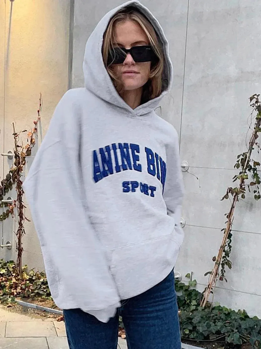 Velvet Letter Sweatshirt Hoodies Women 2023 Autumn Winter Clothing Fashion Pullovers Tops Female Chic Loose Hooded Sweatshirts